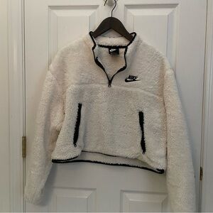 Nike White Fleece Quarter-Zip